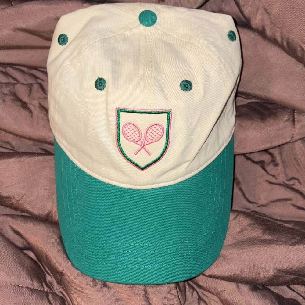 Preppy Frazier Sterling Sport TENNIS Cap cream and green